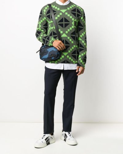 Sweter z nadrukiem Valentino zielony