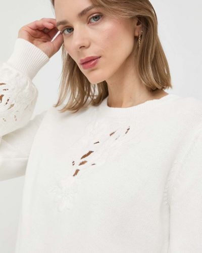 Pamučni pulover Twinset bijela