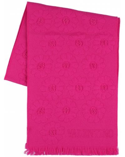 Вълнен шал на цветя Valentino Garavani розово