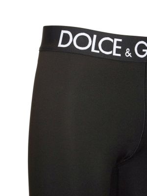 Leggings din viscoză Dolce & Gabbana negru