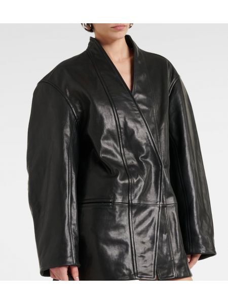 Kožená bunda Isabel Marant černá