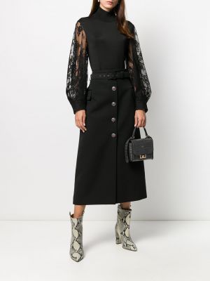 Midirock mit geknöpfter Givenchy schwarz