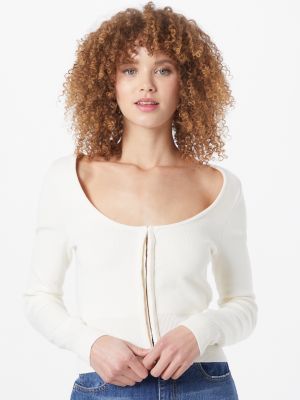 Плетен плетен елек Abercrombie & Fitch бяло