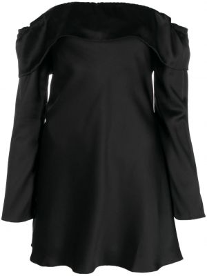 Saténové šaty Reformation čierna