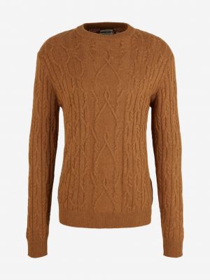 Sweter wełniany Tom Tailor brązowy