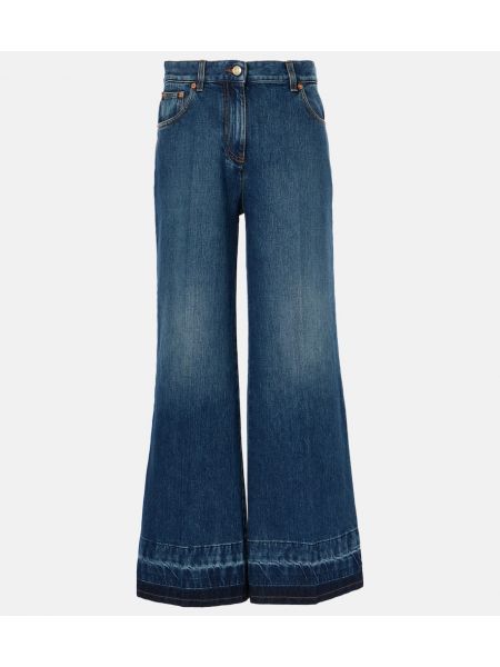 Hög midja flare jeans Valentino blå