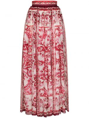 Hodvábna sukňa s potlačou Dolce & Gabbana