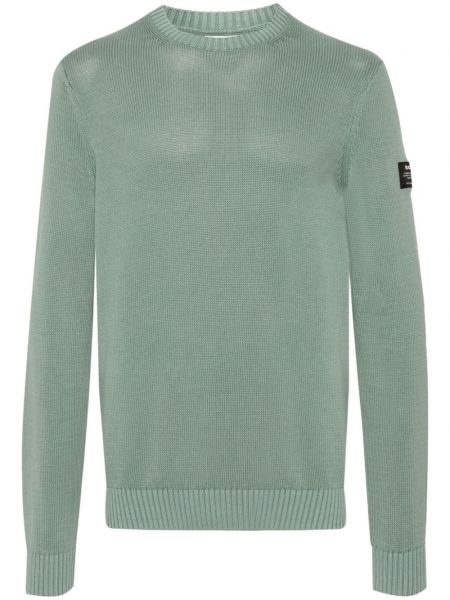 Pleteni pamučni džemper Ecoalf zelena