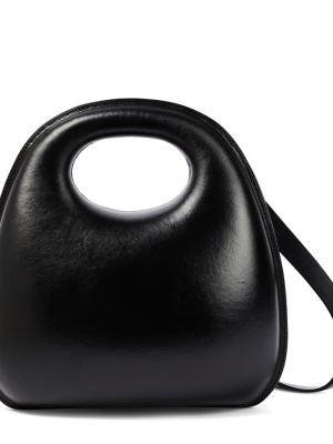 Kožená kabelka Lemaire čierna