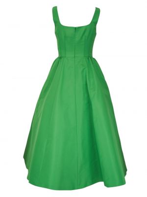 Jedwabna sukienka midi bez rękawów Carolina Herrera zielona