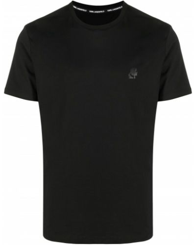 Camiseta ajustada de cuello redondo Karl Lagerfeld negro