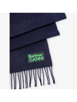 Шерстяной шарф с аппликацией Barbour синий