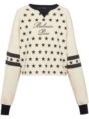 Raštuotas medvilninis džemperis su žvaigždės raštu Balmain