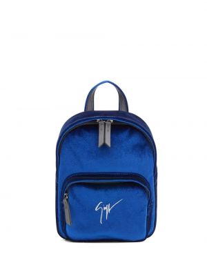 Aksamitny plecak Giuseppe Zanotti niebieski