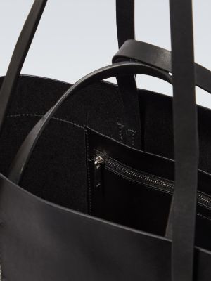 Kožená nákupná taška Rick Owens čierna