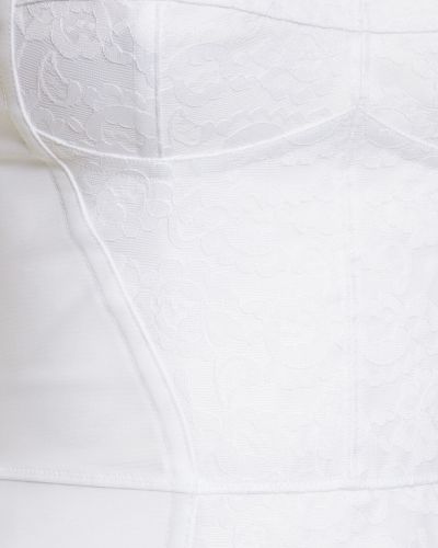 Csipkés szatén mini ruha Dolce & Gabbana fehér
