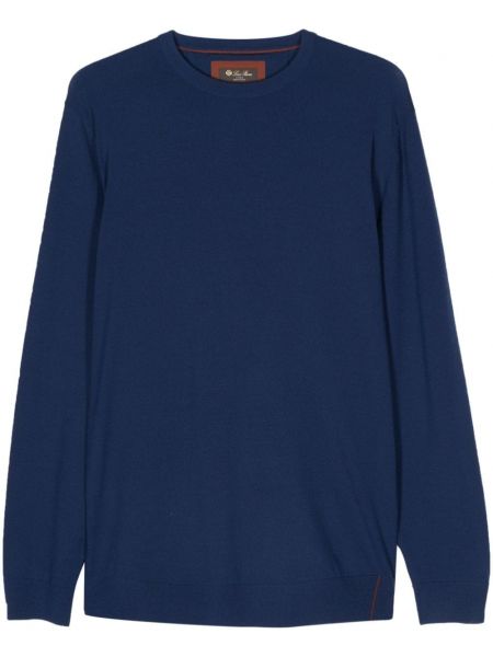 Džemper s okruglim izrezom Loro Piana plava