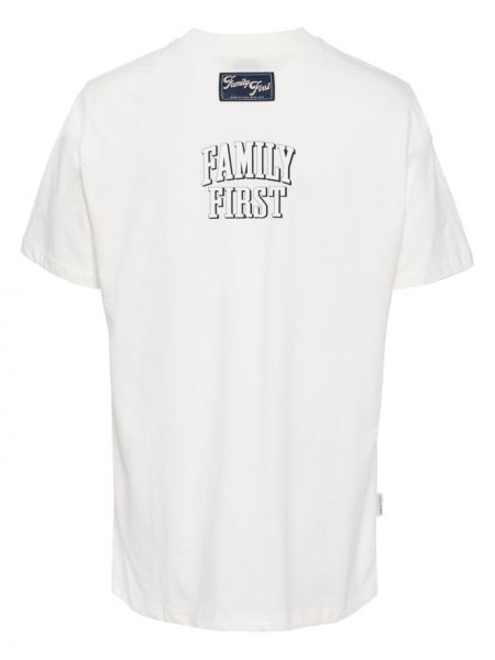 Raštuotas medvilninis marškinėliai Family First balta