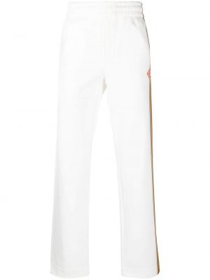 Pantaloni sport cu dungi Casablanca alb
