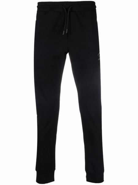 Skinny αθλητικό παντελόνι με σχέδιο Paul & Shark μαύρο