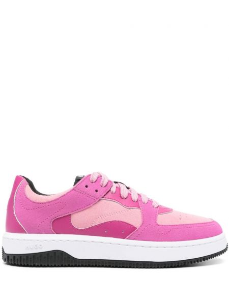 Szarvasbőr sneakers Hugo rózsaszín