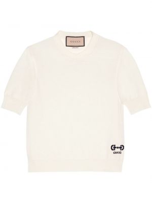 Vlnené tričko Gucci biela