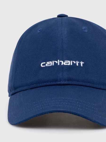 Хлопковая кепка с аппликацией Carhartt Wip синяя