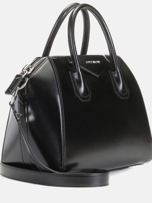 Usnjena nakupovalna torba Givenchy črna