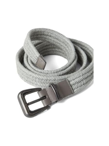 Cinturón de lino Brunello Cucinelli gris