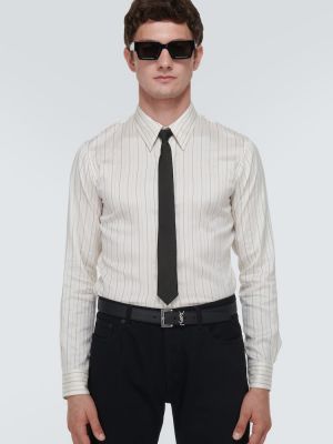 Puntíkatá hedvábná kravata Saint Laurent černá