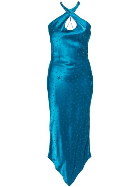 Μάξι φόρεμα ζακάρ Amen μπλε