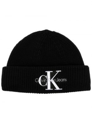 Raštuotas kepurė Calvin Klein Jeans juoda