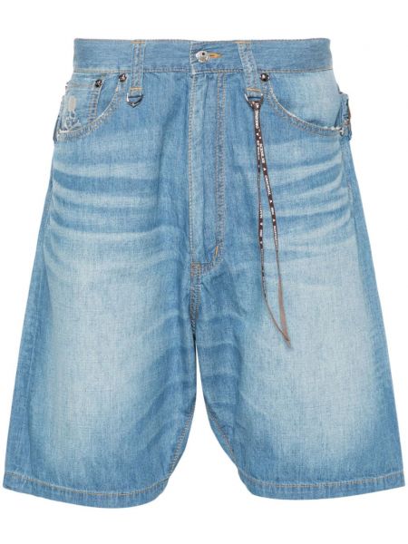 Jeans shorts mit stickerei Mastermind World blau