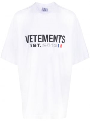 T-shirt aus baumwoll mit print Vetements weiß