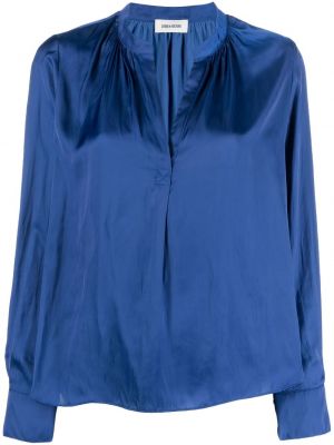 Bluză din satin Zadig&voltaire albastru
