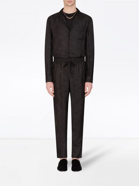 Žakárové sportovní kalhoty Dolce & Gabbana černé