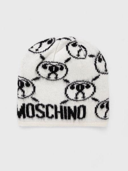Вълнена шапка Moschino бяло