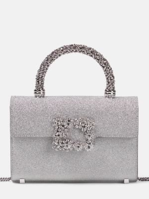 Miniväska med mönster i blommigt Roger Vivier silver