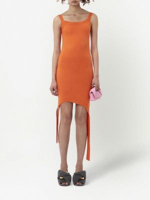 Dzianinowa sukienka mini Jw Anderson pomarańczowa
