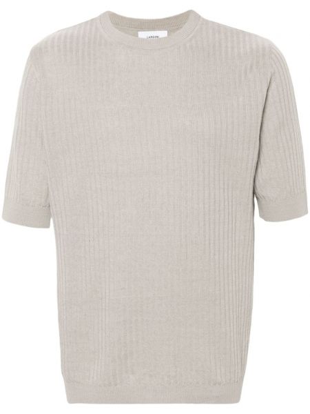 Lněné tričko Lardini šedé