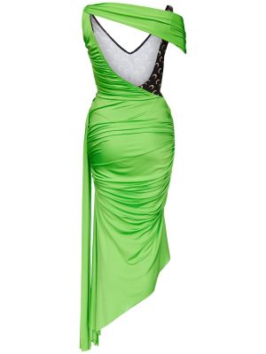 Rochie midi din viscoză din jerseu drapată Marine Serre verde