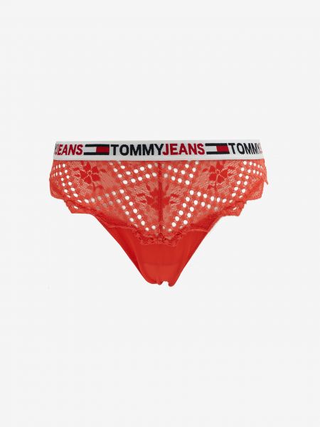 Krajkové kalhotky Tommy Jeans červené