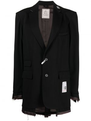 Asymetrické sako s oděrkami Maison Mihara Yasuhiro černé