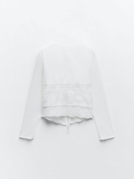 Блузка с вышивкой Zara белая