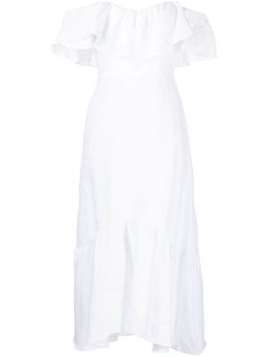 Λινή φόρεμα Reformation λευκό