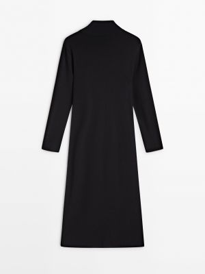 Платье миди Massimo Dutti черное