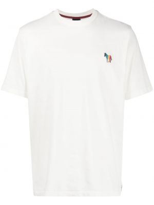 T-shirt a righe zebrato Ps Paul Smith bianco