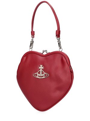 Kožená taška z ekologickej kože so srdiečkami Vivienne Westwood červená