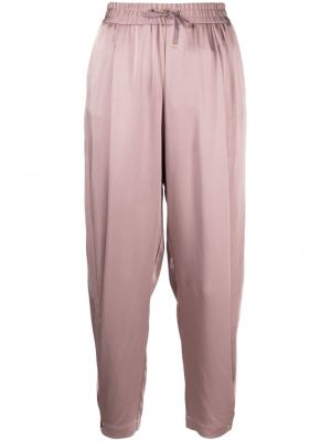 Satynowe spodnie Herno różowe