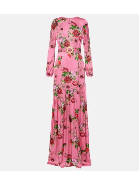 Virágos hosszú ruha Markarian rózsaszín